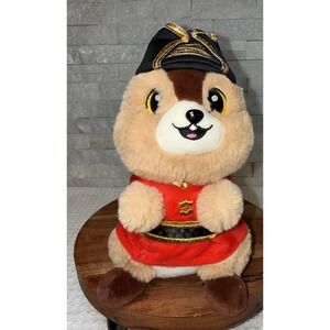 Shangri-La Singapore Squirrel Plush Toy Bellhop Uniform Red Gold Hotel 10"